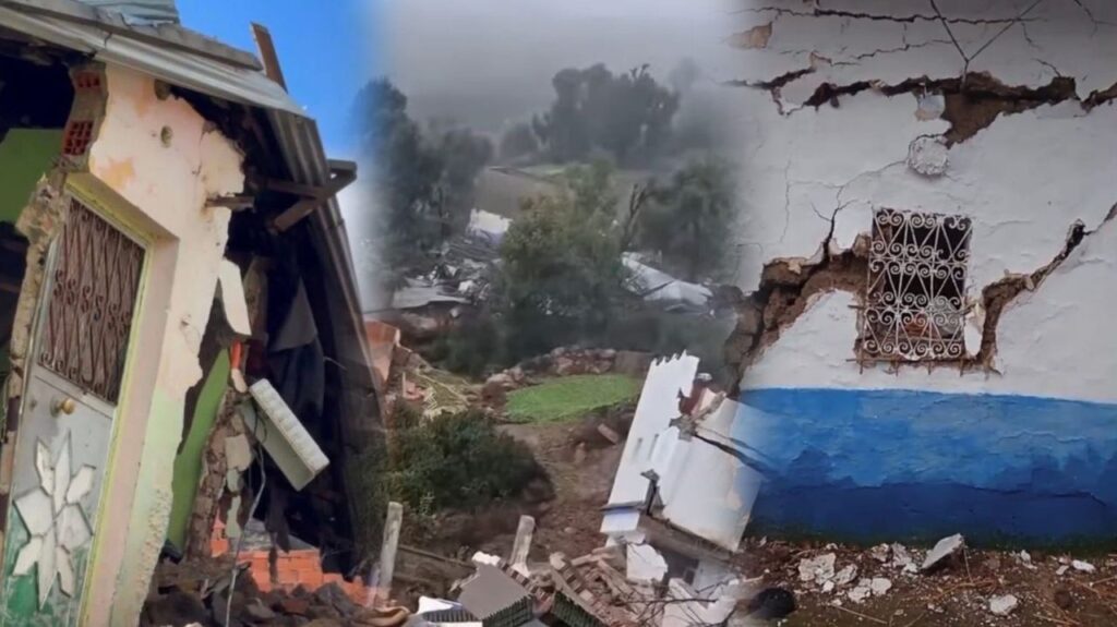 إقليم وزان.. بيوت متصدعة وأسر تغادر منازلها بدوار أمطيل إثر انزلاقات أرضية وتشققات خطيرة